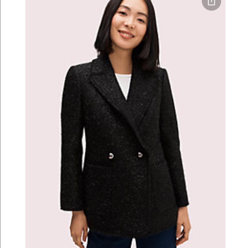 Kate Spade NWOT Tinsel Black Blazer